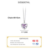 925 Silver Crystal Heart Choker Necklace Women Fine Jewelry