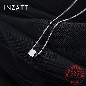 925 Silver Cubic Block Choker Necklace for Women