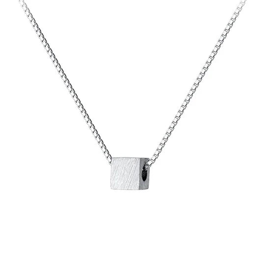925 Silver Cubic Block Choker Necklace for Women