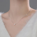 925 Silver Cubic Block Choker Necklace for Women