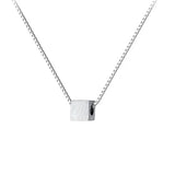 925 Silver Cubic Block Choker Necklace for Women