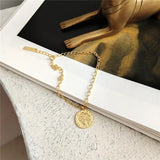 925 Silver Disc Portrait Carving Bracelet for Women Party