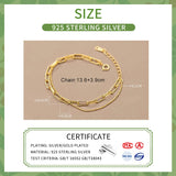 925 Silver Double Layer Bead Chain Bracelet