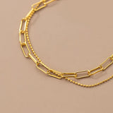 925 Silver Double Layer Bead Chain Bracelet