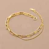 925 Silver Double Layer Bead Chain Bracelet