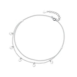 925 Sterling Silver Geometric Disc Anklet For Women Fine Jewelry