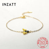 925 Sterling Silver Enamel Bee Bracelet For Women