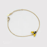 925 Sterling Silver Enamel Bee Bracelet For Women