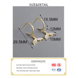 925 Silver Enamel Fish Tail Hoop Earrings Women Party Jewelry Accessories Gift