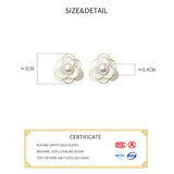 925 Silver Enamel Flower Stud Earrings for Women