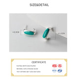 925 Silver Enamel Geometric Stud Earrings Party Jewelry