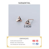 925 Silver Triangle Stud Earrings Enamel Minimalist Jewelry Hot