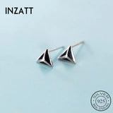 925 Silver Triangle Stud Earrings Enamel Minimalist Jewelry Hot