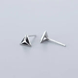 925 Silver Triangle Stud Earrings Enamel Minimalist Jewelry Hot