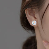 925 Silver Enamel Tulip Flower Stud Earrings Women Jewelry Plant Minimalist