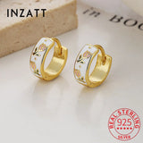 925 Silver Enamel Tulips 18K Hoop Earrings Women Party Jewelry