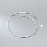 925 Sterling Silver Flakes Chain Anklet for Women