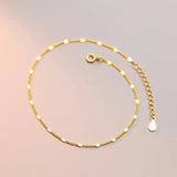 925 Sterling Silver Flakes Chain Anklet for Women