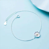 925 Silver Flower Plant Bracelet Women Party Jewelry Gift