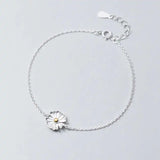 925 Silver Flower Plant Bracelet Women Party Jewelry Gift
