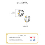 925 Sterling Silver Flower Hoop Earrings Classic Jewelry