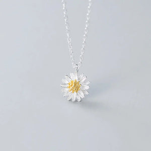 925 Sterling Silver Flower Plant Pendant Necklace for Women