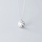 925 Sterling Silver Flower Plant Pendant Necklace for Women