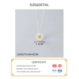925 Sterling Silver Flower Plant Pendant Necklace for Women