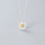 925 Sterling Silver Flower Plant Pendant Necklace for Women