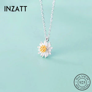925 Sterling Silver Flower Plant Pendant Necklace for Women