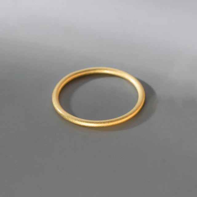 925 Sterling Silver Frosting Round Ring for Women