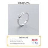 INZATT 925 Sterling Silver Geometric Adjustable Ring for Women