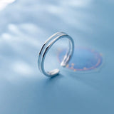 INZATT 925 Sterling Silver Geometric Adjustable Ring for Women