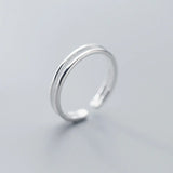 INZATT 925 Sterling Silver Geometric Adjustable Ring for Women