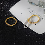 925 Silver Geometric Adjustable Ring Women Party Minimalist Fine Jewelry
