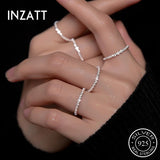 925 Silver Geometric Adjustable Ring Women Party Minimalist Fine Jewelry