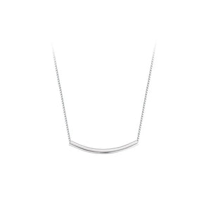 925 Silver Geometric Arc Box Chain Choker Necklace