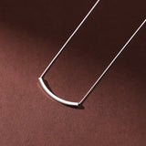 925 Silver Geometric Arc Box Chain Choker Necklace