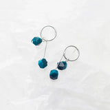 925 Silver Geometric Stone Stud Earrings, Fine Jewelry, Party Accessories