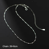 925 Silver Geometric Chain Choker Necklace Women Fine Jewelry