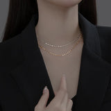 925 Sterling Silver Geometric Chain Choker Necklace For Women