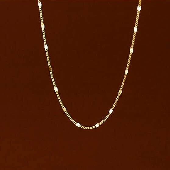 925 Silver Geometric Chain Choker Necklace Women Fine Jewelry
