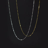 925 Silver Geometric Chain Choker Necklace Women Fine Jewelry