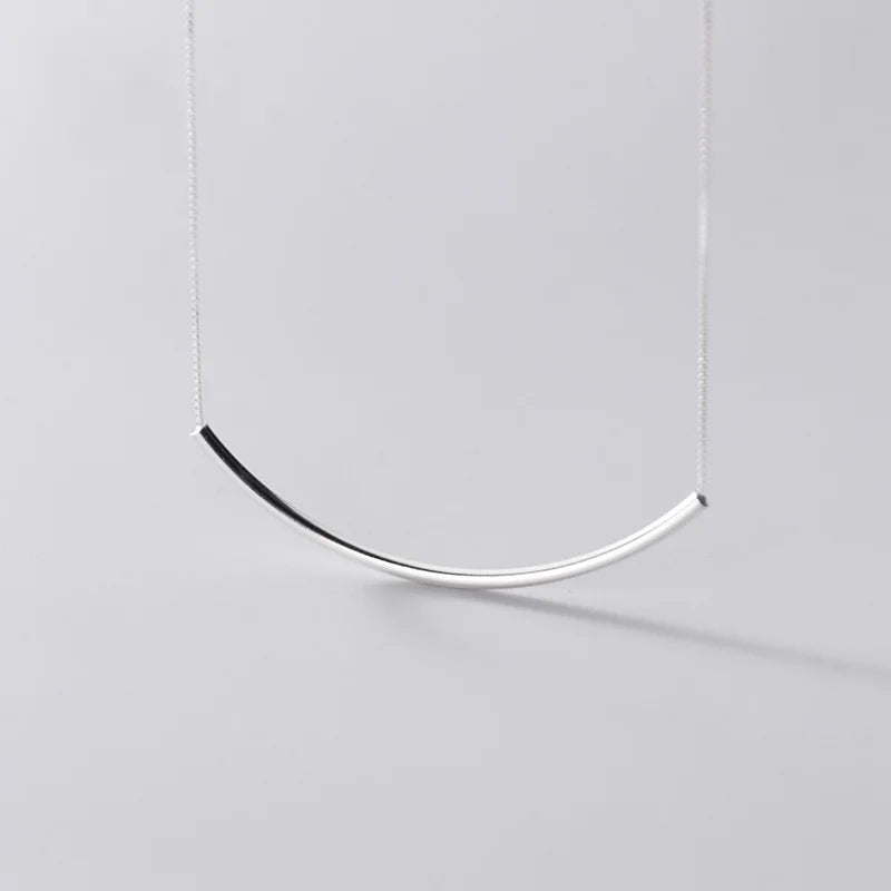 925 Silver Geometric Elbow Choker Necklace for Women Party Fine Jewelry