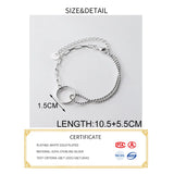 925 Sterling Silver Geometric Round Bracelet for Women