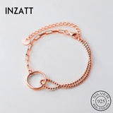 925 Sterling Silver Geometric Round Bracelet for Women