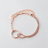 925 Sterling Silver Geometric Round Bracelet for Women