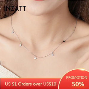 925 Sterling Silver Geometric Round Choker Necklace Minimalist Fine Jewelry