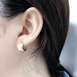 925 Silver Geometric Round Hoop Earrings for Women