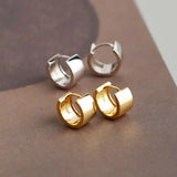 925 Silver Geometric Round Hoop Earrings for Women